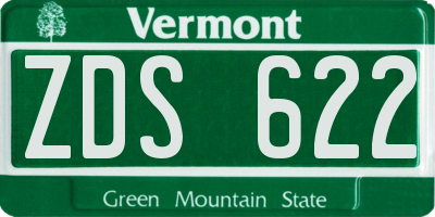 VT license plate ZDS622