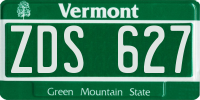 VT license plate ZDS627