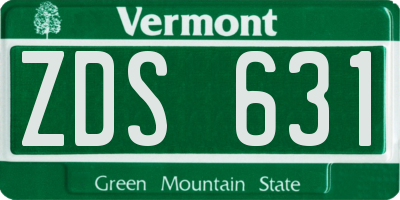 VT license plate ZDS631