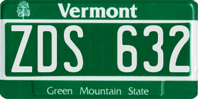 VT license plate ZDS632
