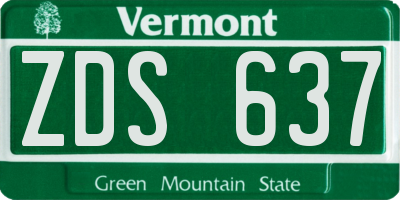 VT license plate ZDS637