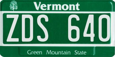 VT license plate ZDS640
