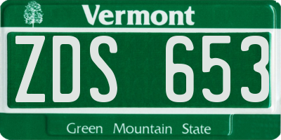 VT license plate ZDS653
