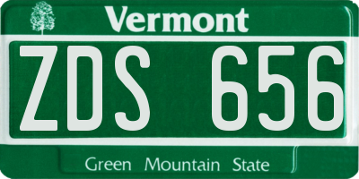 VT license plate ZDS656