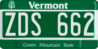 VT license plate ZDS662