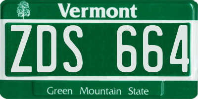 VT license plate ZDS664