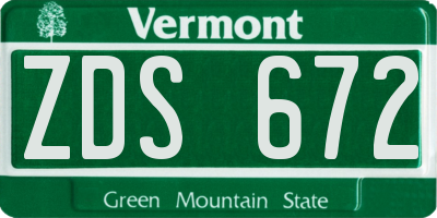 VT license plate ZDS672