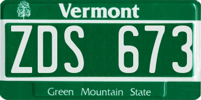 VT license plate ZDS673