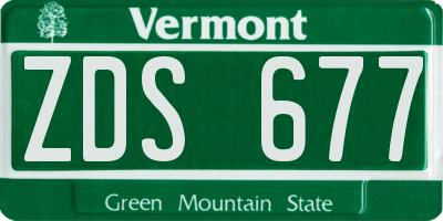 VT license plate ZDS677