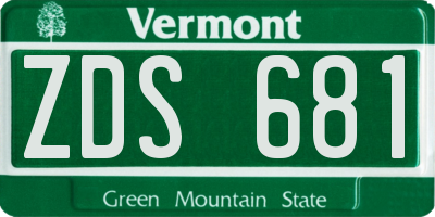 VT license plate ZDS681