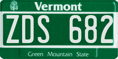 VT license plate ZDS682