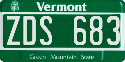 VT license plate ZDS683