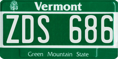 VT license plate ZDS686