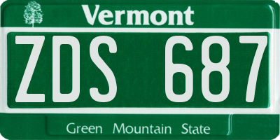 VT license plate ZDS687
