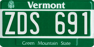 VT license plate ZDS691