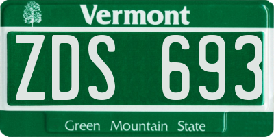 VT license plate ZDS693