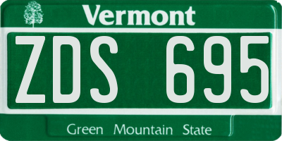 VT license plate ZDS695
