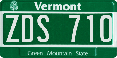 VT license plate ZDS710