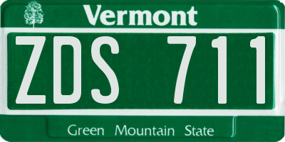 VT license plate ZDS711