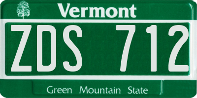 VT license plate ZDS712