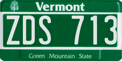VT license plate ZDS713