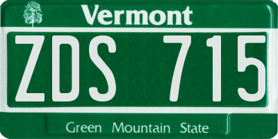 VT license plate ZDS715