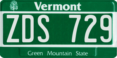 VT license plate ZDS729