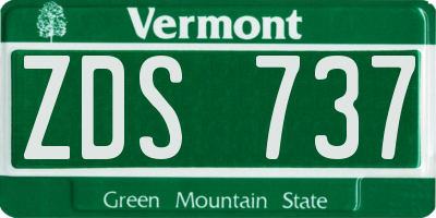 VT license plate ZDS737