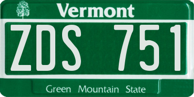 VT license plate ZDS751