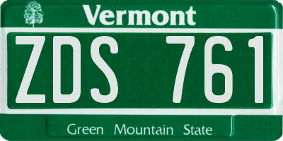 VT license plate ZDS761