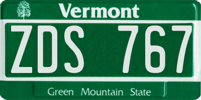 VT license plate ZDS767