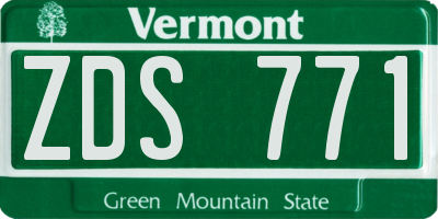 VT license plate ZDS771