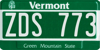 VT license plate ZDS773