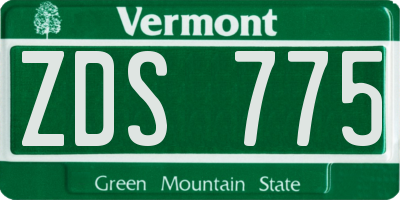 VT license plate ZDS775