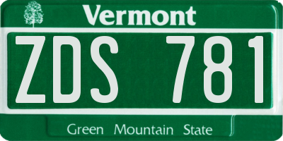 VT license plate ZDS781