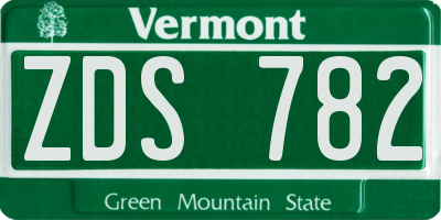 VT license plate ZDS782