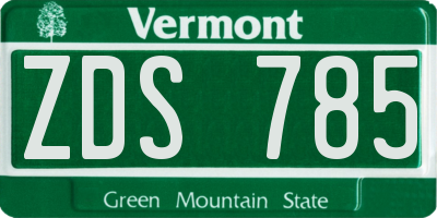 VT license plate ZDS785