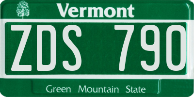 VT license plate ZDS790