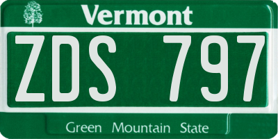 VT license plate ZDS797