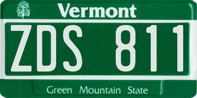 VT license plate ZDS811