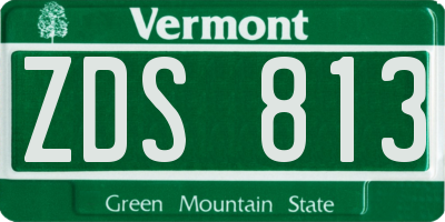 VT license plate ZDS813