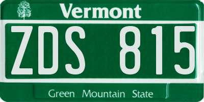 VT license plate ZDS815