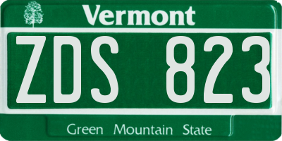VT license plate ZDS823