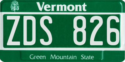 VT license plate ZDS826