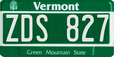 VT license plate ZDS827