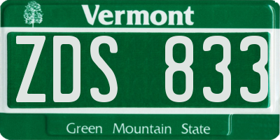 VT license plate ZDS833