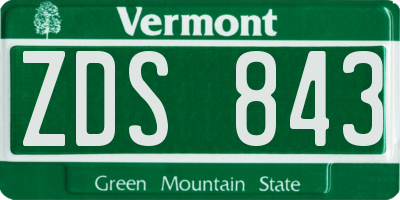 VT license plate ZDS843
