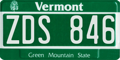 VT license plate ZDS846