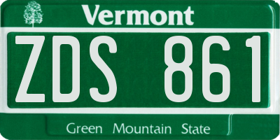 VT license plate ZDS861