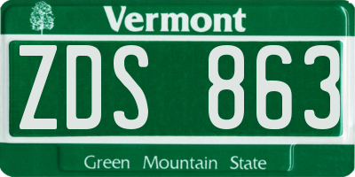 VT license plate ZDS863